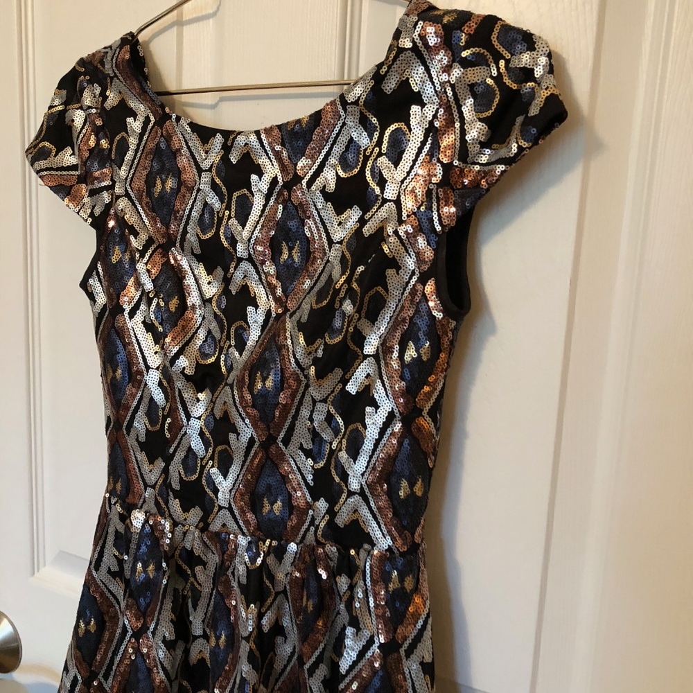 Speechless Black and Gold Sequin Party Dress